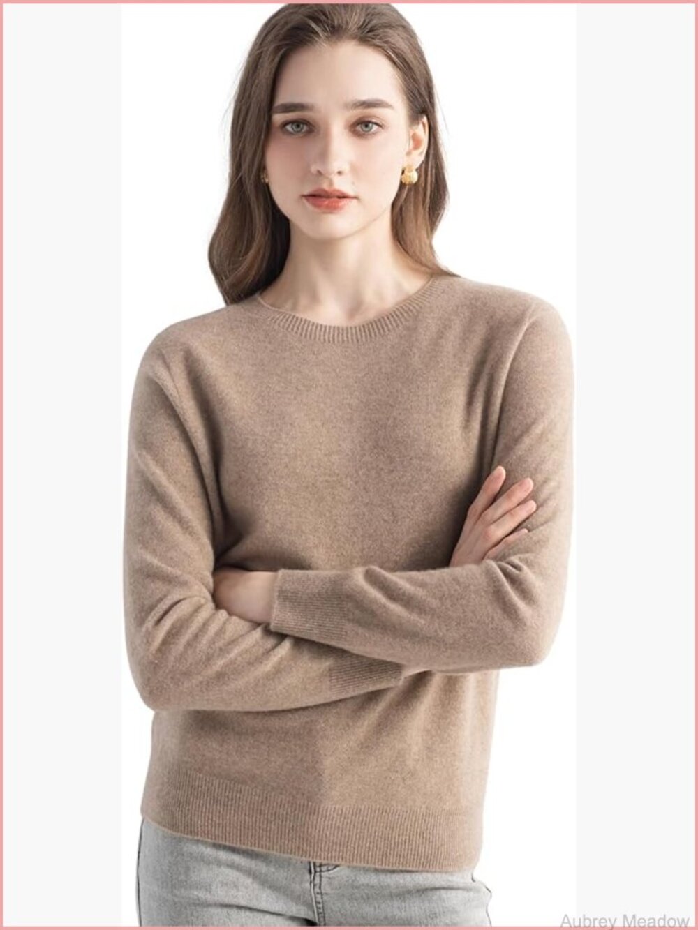 100% Pure Cashmere Crew Neck Long Sleeve Pullover Sweater - Picture 1 of 7
